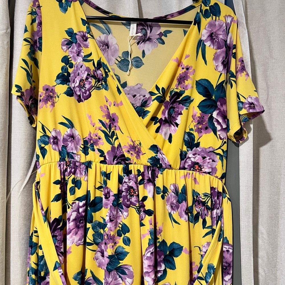 Pinkblush Yellow Floral High Low Dress